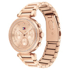Tommy Hilfiger Lars 1782705 38mm Women's Multi-Function Watch – Rose Gold Sunray & Rose Gold Stainless Steel Bracelet