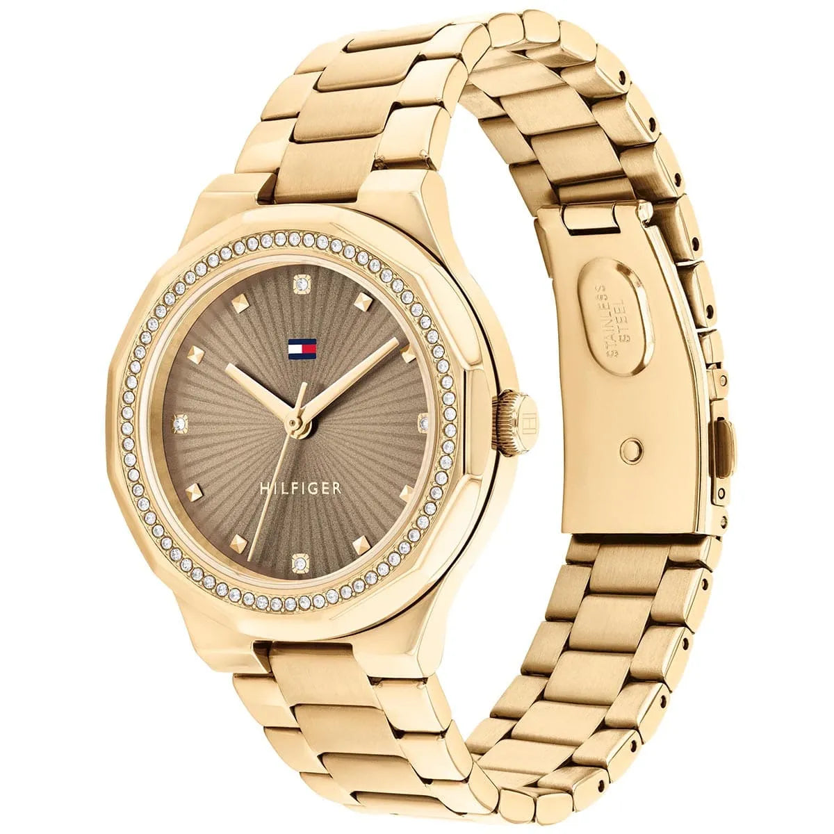 Tommy Hilfiger Piper 1782725 36mm Women's Quartz Watch – Bronze Sunray & Gold Stainless Steel Bracelet