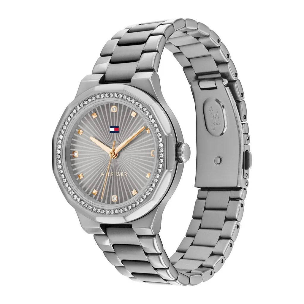 Tommy Hilfiger Piper 1782727 36mm Women's Quartz Watch – Grey Sunray & Silver Stainless Steel Bracelet