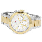 Tommy Hilfiger Hudson 1791226 44mm Men's Chronograph Watch – Silver Sunray & Two-Tone Stainless Steel Bracelet