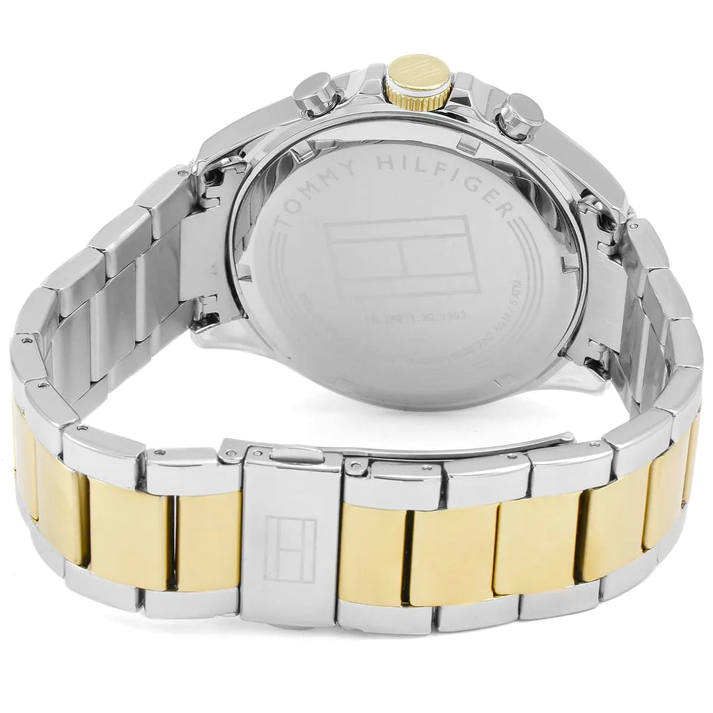 Tommy Hilfiger Hudson 1791226 44mm Men's Chronograph Watch – Silver Sunray & Two-Tone Stainless Steel Bracelet