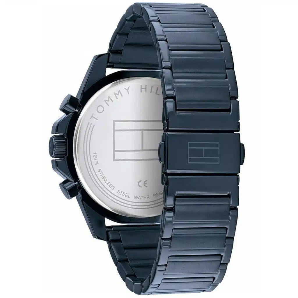 Tommy Hilfiger Decker 1791560 46mm Men's Multi-Function Watch – Blue & Blue Stainless Steel Bracelet