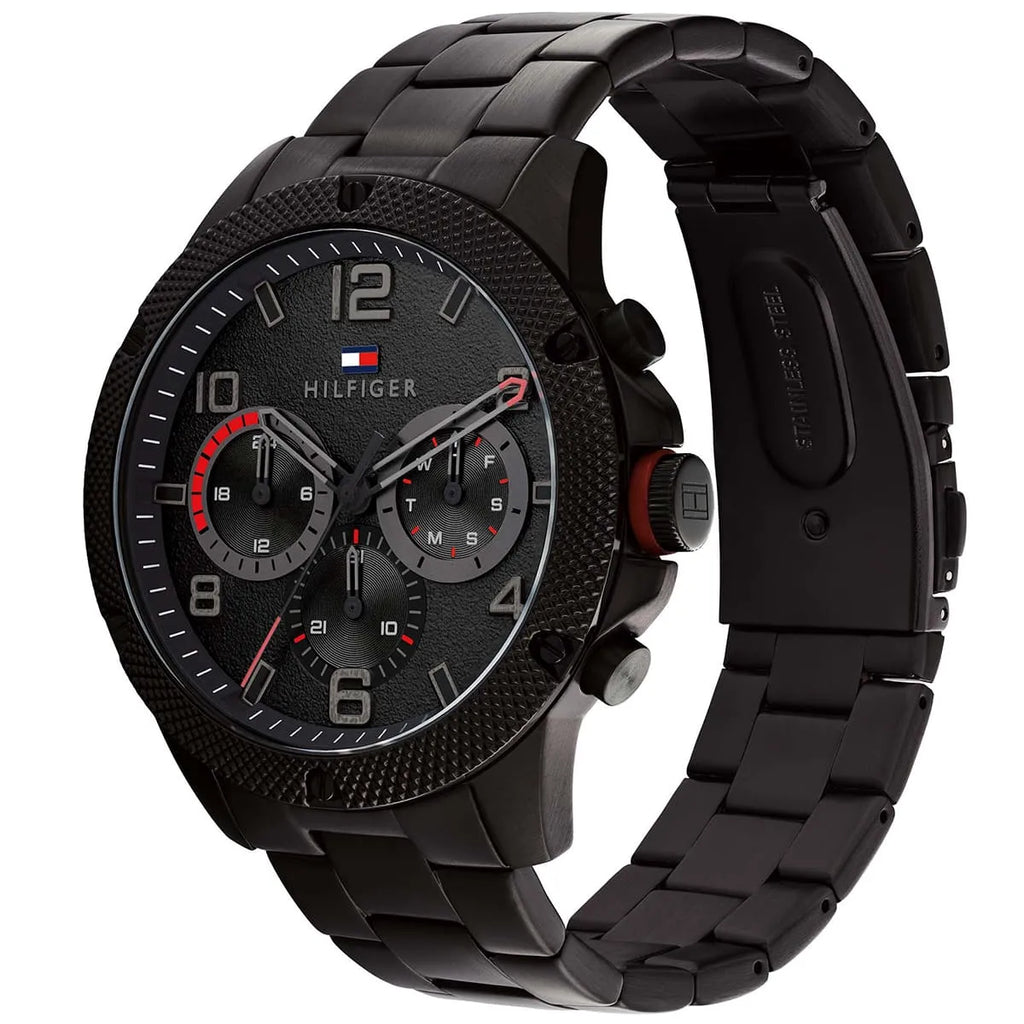 Tommy Hilfiger Blaze 1792030 46mm Men's Multi-Function Watch – Black & Black Stainless Steel Bracelet
