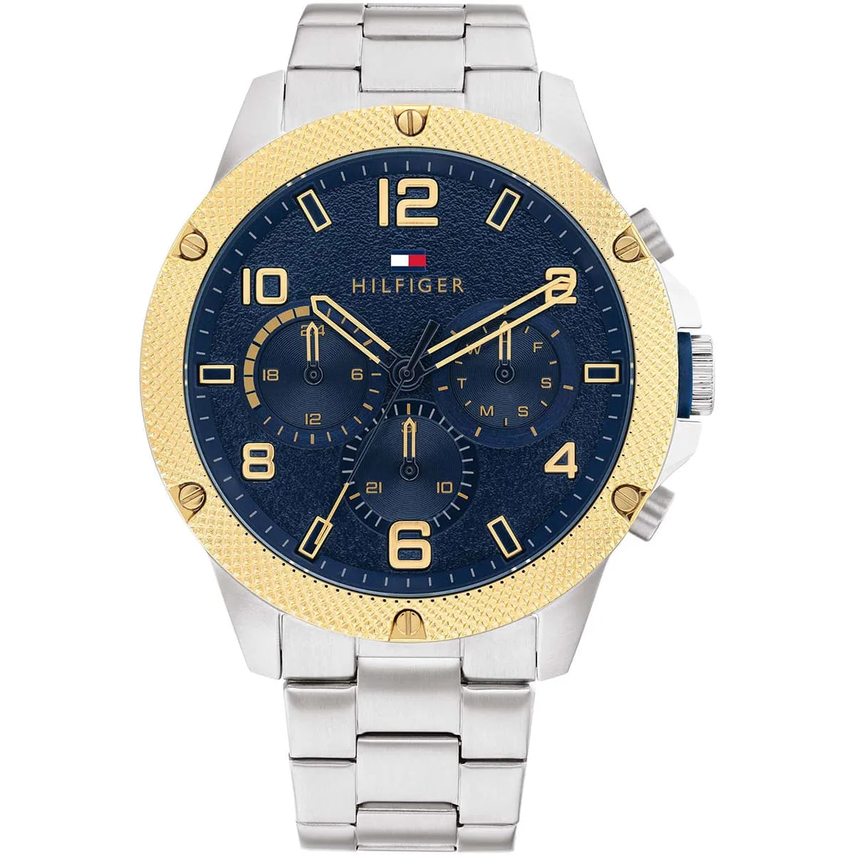 Tommy Hilfiger Blaze 1792031 46mm Men's Multi-Function Watch – Blue & Silver Stainless Steel Bracelet