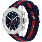 Tommy Hilfiger Signature 1792124 Men's Chronograph Watch – Blue & Navy-Red Textile Strap