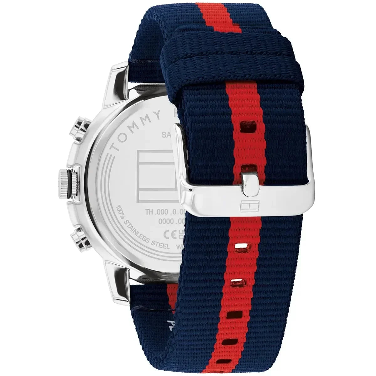 Tommy Hilfiger Signature 1792124 Men's Chronograph Watch – Blue & Navy-Red Textile Strap