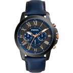 Fossil Grant FS5061 43mm Men’s Chronograph Watch – Black Dial & Blue Genuine Leather Strap