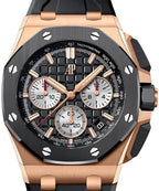 Audemars Piguet Royal Oak Offshore 43mm Men's Quartz Watch – Black with Black Silicone Strap