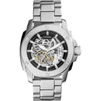 Fossil Modern Machine ME3081 50mm Men’s Automatic Watch – Silver Skeleton Dial & Silver-tone Stainless Steel Bracelet
