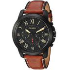Fossil Grant FS5241 44mm Men’s Chronograph Watch – Black Dial & Brown Genuine Leather Strap
