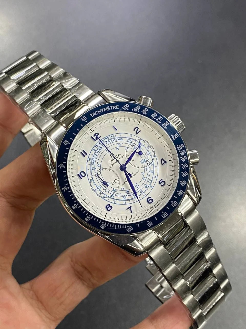 Omega Speedmaster Chronoscope 43mm Master Quality Chronograph – Silver Dial & Stainless Steel Bracelet