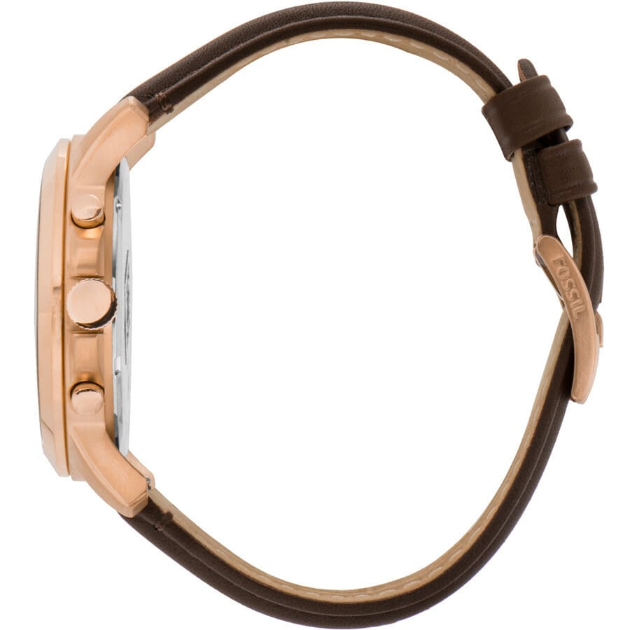 Fossil Grant FS5068 44mm Men’s Chronograph Watch – Blue Dial & Brown Genuine Leather Strap
