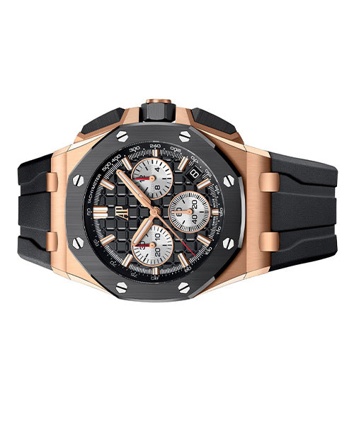 Audemars Piguet Royal Oak Offshore 43mm Men's Quartz Watch – Black with Black Silicone Strap