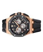 Audemars Piguet Royal Oak Offshore 43mm Men's Quartz Watch – Black with Black Silicone Strap