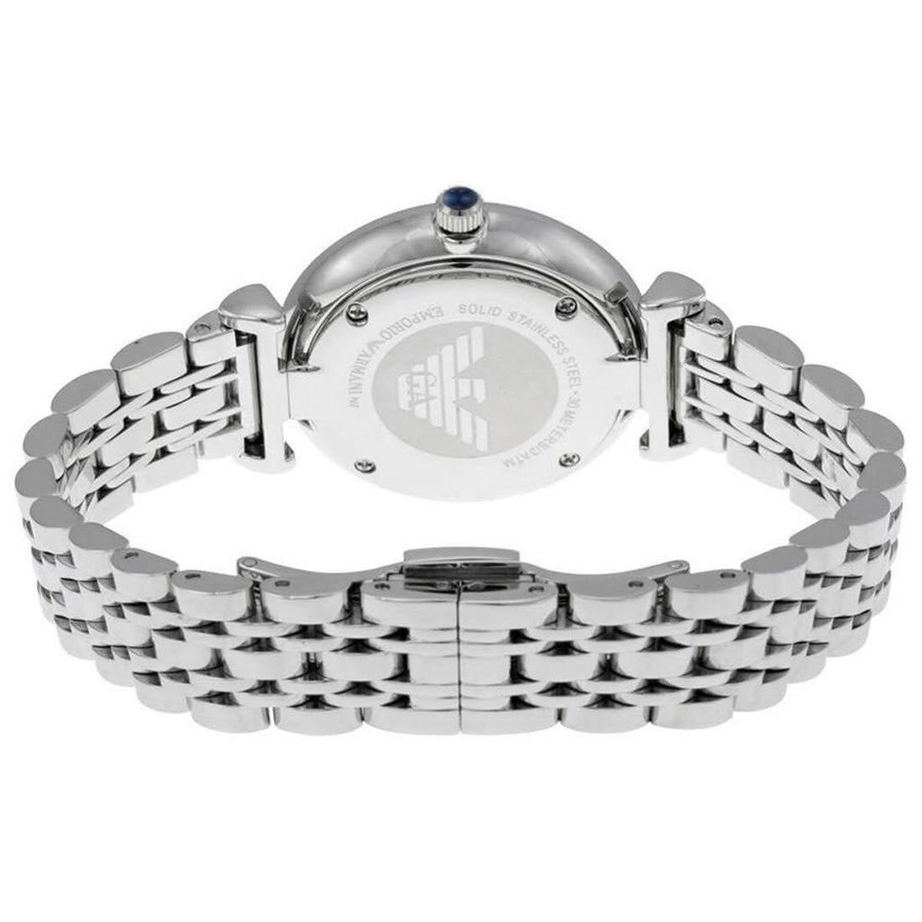 Emporio Armani Gianni T-Bar AR11091 32mm Women's Quartz Watch – Blue & Silver-Tone Stainless Steel Bracelet