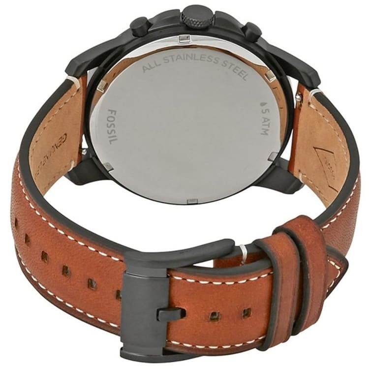 Fossil Grant FS5241 44mm Men’s Chronograph Watch – Black Dial & Brown Genuine Leather Strap