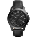 Fossil FS5132 45mm Men’s Quartz Watch – Black Dial & Black Genuine Leather Strap