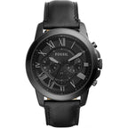 Fossil FS5132 45mm Men’s Quartz Watch – Black Dial & Black Genuine Leather Strap