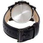 Fossil FS5132 45mm Men’s Quartz Watch – Black Dial & Black Genuine Leather Strap