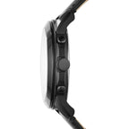Fossil FS5132 45mm Men’s Quartz Watch – Black Dial & Black Genuine Leather Strap