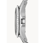 Fossil Riley ES3202 38mm Women’s Watch – Silver Sunray Dial, Stainless Steel Bracelet & Crystal-Set Bezel