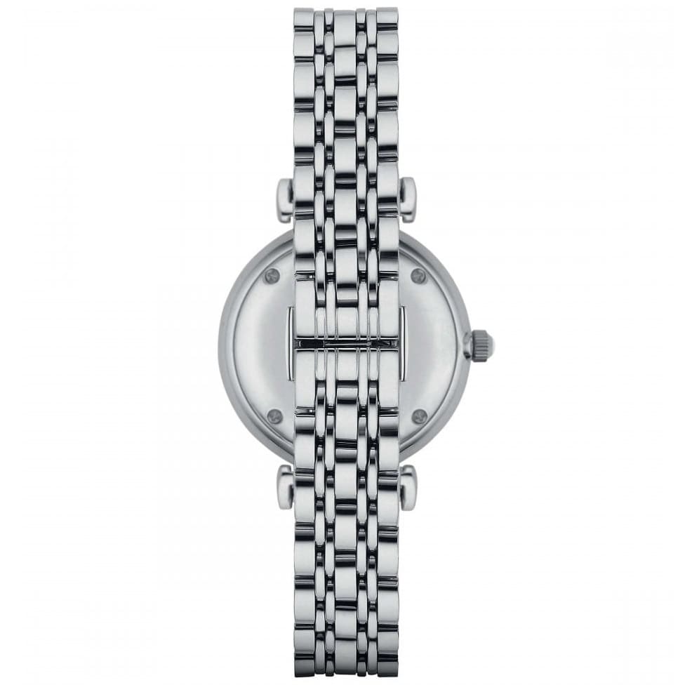 Emporio Armani Gianni T-Bar AR11091 32mm Women's Quartz Watch – Blue & Silver-Tone Stainless Steel Bracelet
