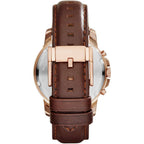 Fossil Grant FS4991 44mm Men’s Chronograph Watch – White Dial & Brown Genuine Leather Strap