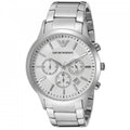 Emporio Armani Renato AR2458 43mm Men's Chronograph Watch – Silver & Silver Stainless Steel Bracelet