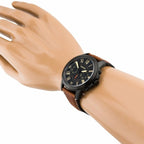 Fossil Grant FS5241 44mm Men’s Chronograph Watch – Black Dial & Brown Genuine Leather Strap