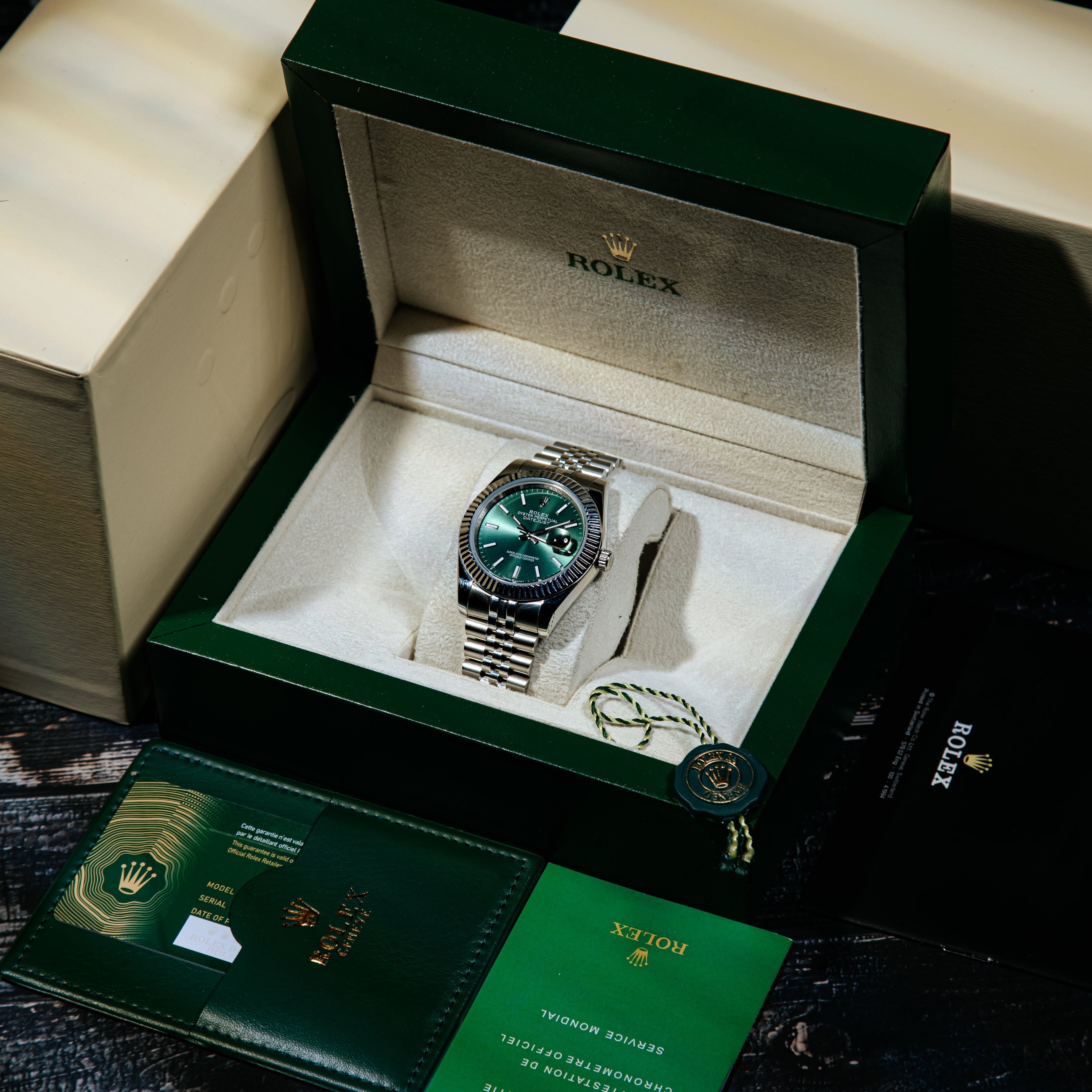 Rolex Datejust 41mm Master Quality Watch – Green Dial & Stainless Steel Jubilee Bracelet