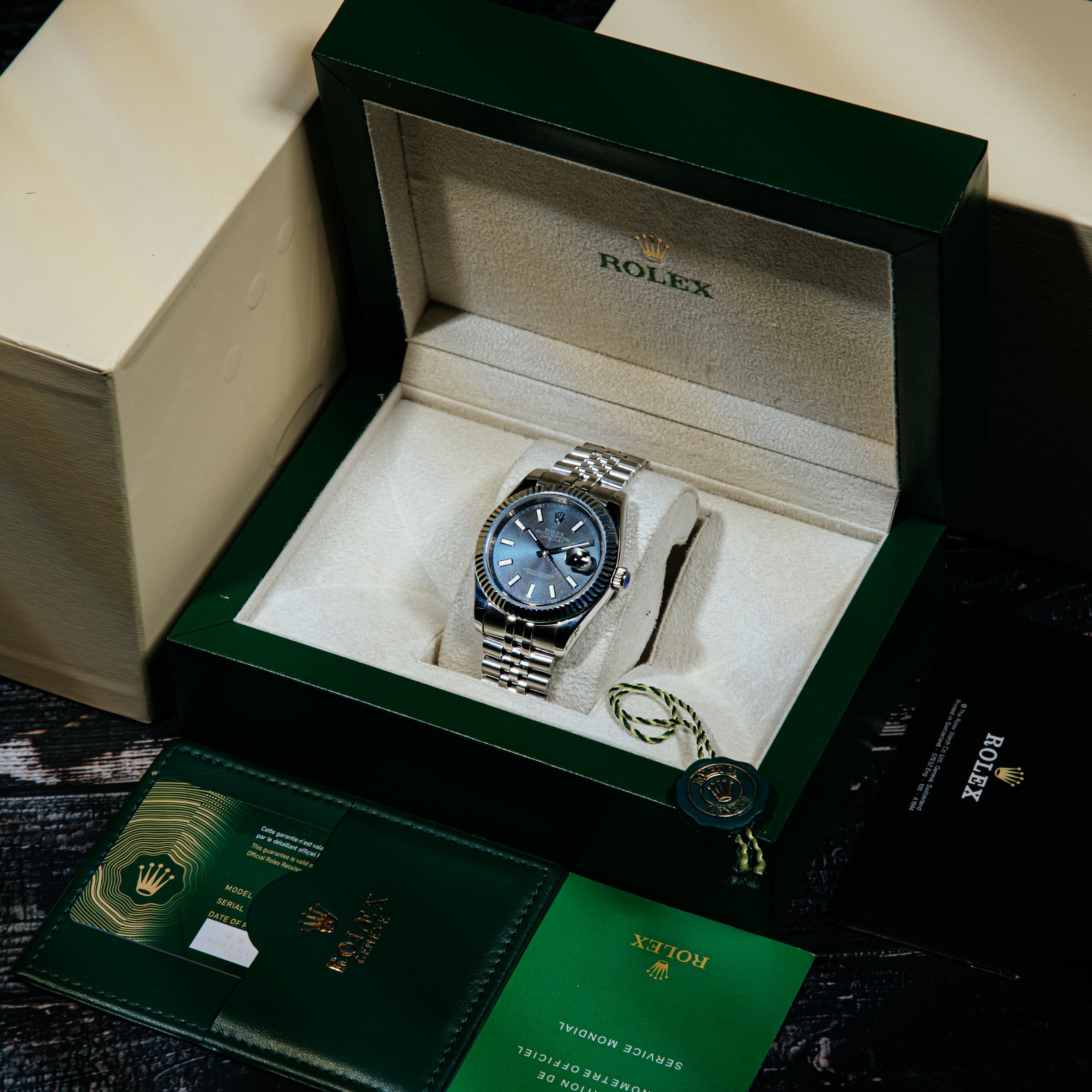Rolex Datejust 41mm Master Quality Watch – Blue Dial & Stainless Steel Jubilee Bracelet
