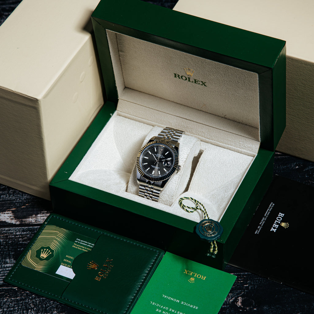 Rolex Datejust 41mm Master Quality Watch – Black Dial & Stainless Steel Jubilee Bracelet