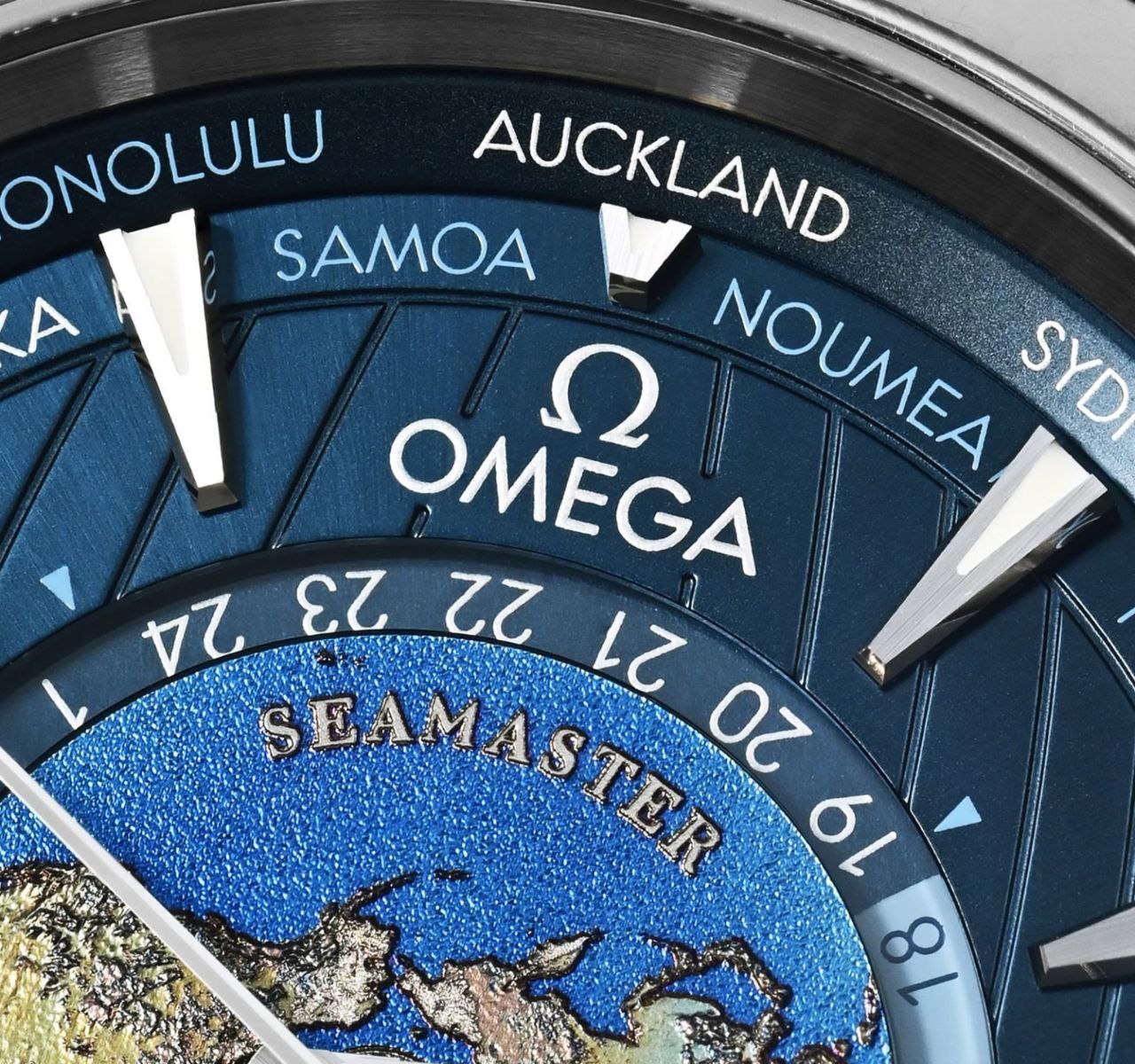 Omega Seamaster Aqua Terra Worldtimer 43mm Master Quality Watch – Dark Blue Dial & Blue Rubber Strap