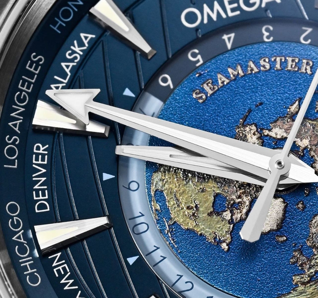 Omega Seamaster Aqua Terra Worldtimer 43mm Master Quality Watch – Dark Blue Dial & Blue Rubber Strap