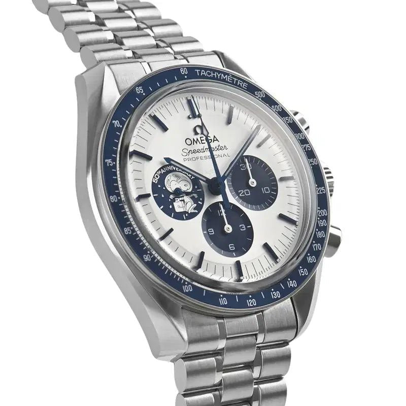 Omega Speedmaster “Silver Snoopy Award” 50th Anniversary Master Quality Watch – White Dial & Stainless Steel Bracelet