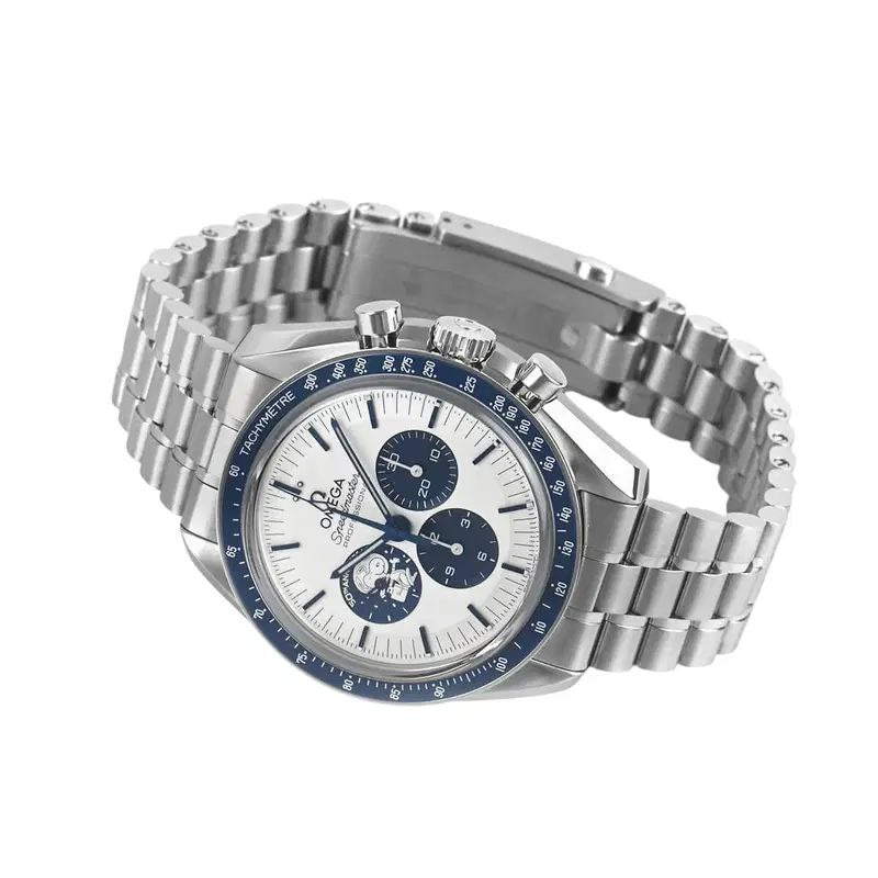 Omega Speedmaster “Silver Snoopy Award” 50th Anniversary Master Quality Watch – White Dial & Stainless Steel Bracelet