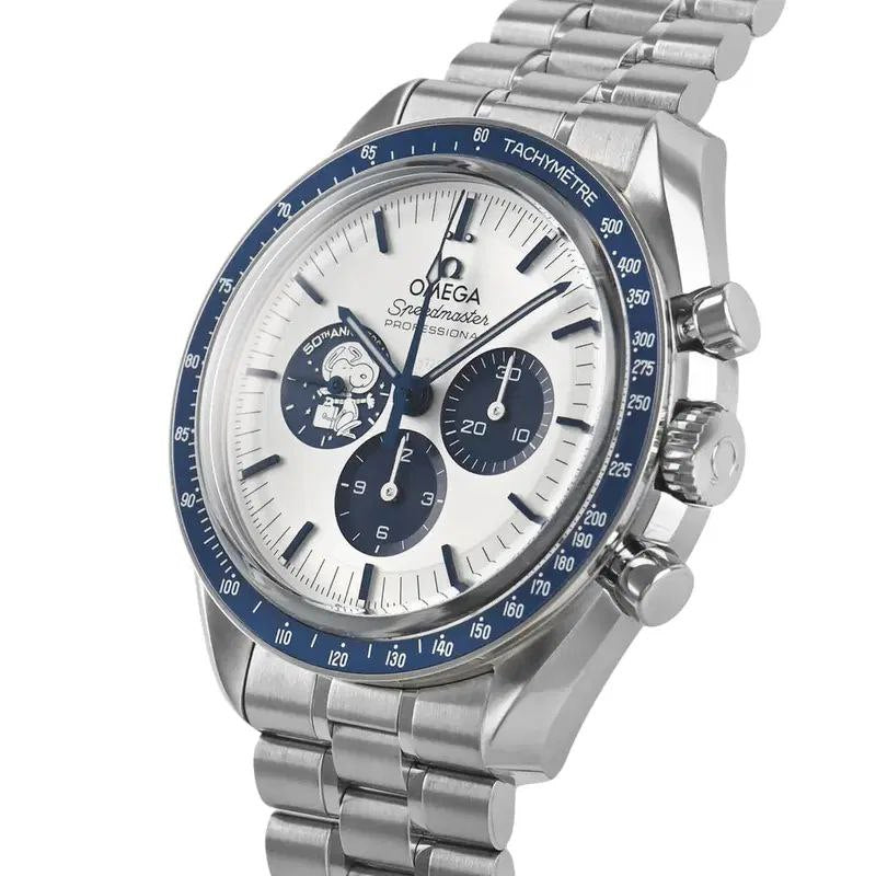 Omega Speedmaster “Silver Snoopy Award” 50th Anniversary Master Quality Watch – White Dial & Stainless Steel Bracelet
