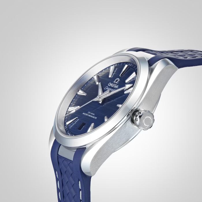 Omega Seamaster 43mm Master Quality Watch – Blue Dial & Blue Rubber Strap
