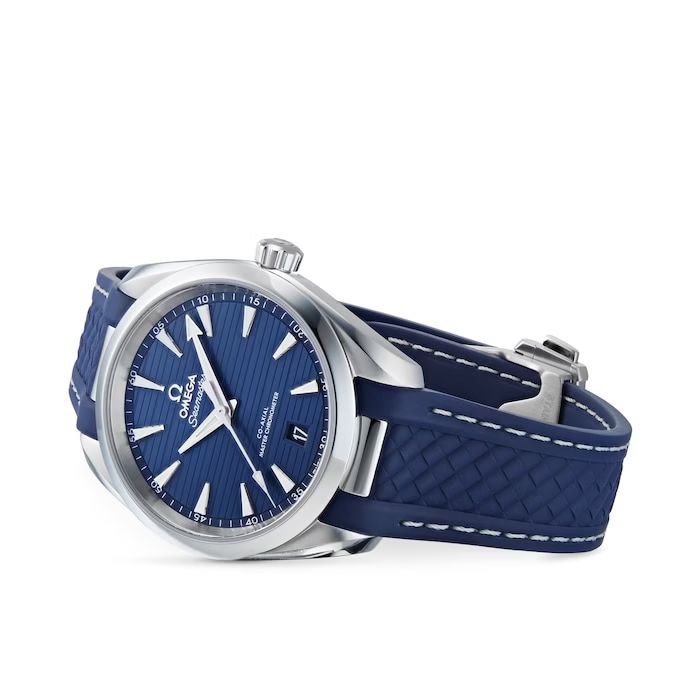 Omega Seamaster 43mm Master Quality Watch – Blue Dial & Blue Rubber Strap