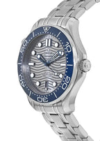Omega Seamaster Diver 300M 42mm Master Quality Watch – Grey Dial, Blue Bezel & Stainless Steel Mesh Bracelet