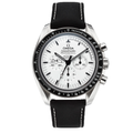 Omega Speedmaster “Silver Snoopy Award” Master Quality Watch – White Dial & Black Leather Strap