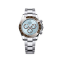Rolex Cosmograph Daytona Master Quality Watch – Ice Blue Dial, Brown Ceramic Bezel & Stainless Steel Oyster Bracelet