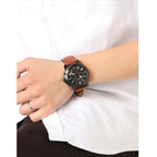 Fossil Grant FS5241 44mm Men’s Chronograph Watch – Black Dial & Brown Genuine Leather Strap