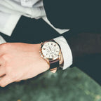 Fossil Grant FS4991 44mm Men’s Chronograph Watch – White Dial & Brown Genuine Leather Strap
