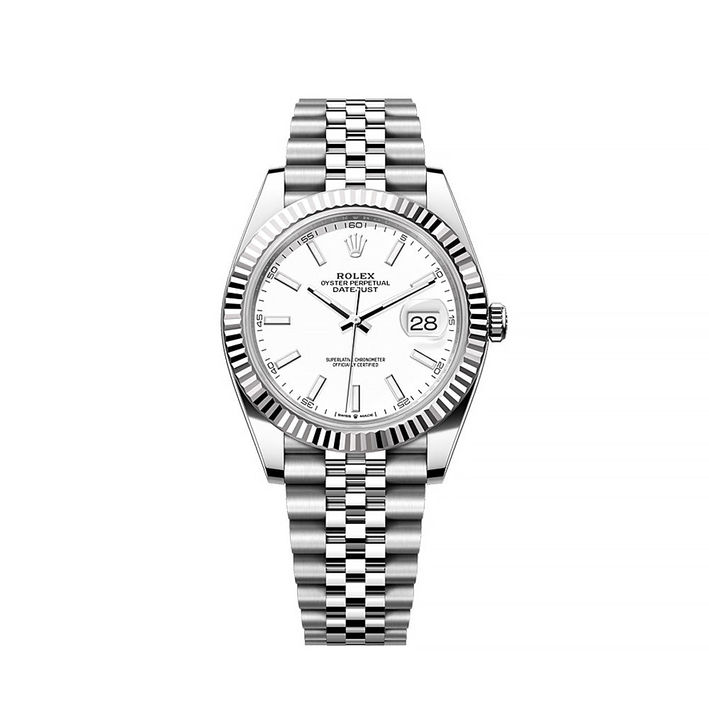 Rolex Datejust 41mm Master Quality Watch – White Dial & Stainless Steel Jubilee Bracelet