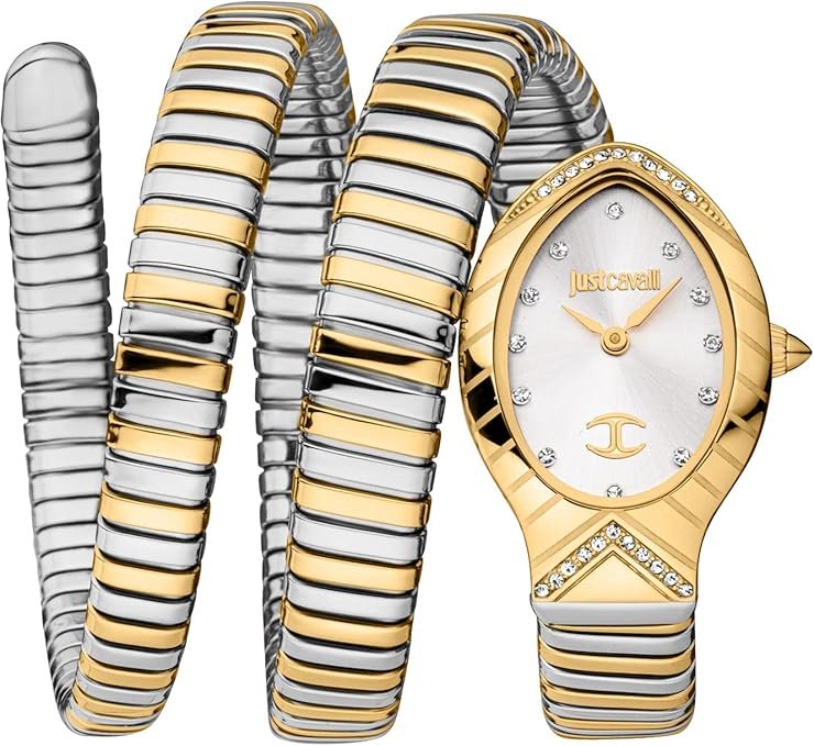 Just Cavalli Signature JC1L248M0055 Women's Quartz Watch – Signature with Silver Stainless Steel Bracelet