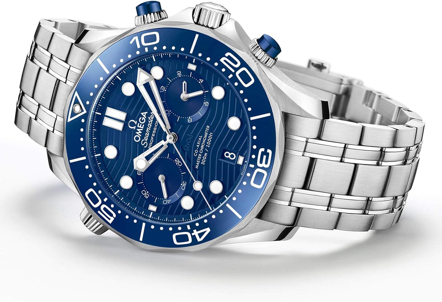Omega Seamaster Diver 300M 44mm Master Quality Chronograph – Blue Dial & Stainless Steel Bracelet
