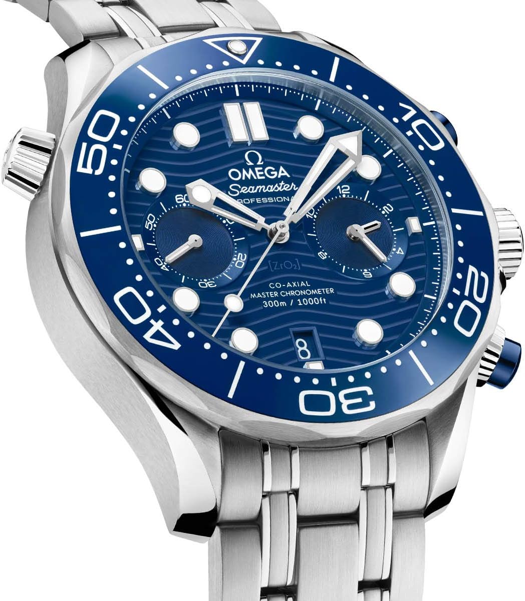 Omega Seamaster Diver 300M 44mm Master Quality Chronograph – Blue Dial & Stainless Steel Bracelet