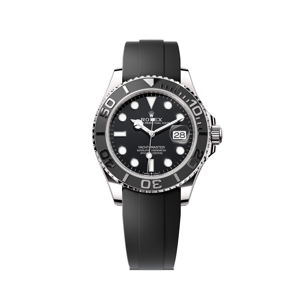 Rolex Yacht-Master II Master Quality Watch – Stainless Steel Case, Black Dial & Oysterflex Rubber Strap