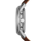 Fossil Grant ME3027 44mm Men’s Automatic Watch – White Skeleton Dial & Brown Genuine Leather Strap